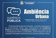 Câmara Municipal realiza Audiência Pública sobre Ambiência Urbana