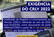 UTILIDADE PÚBLICA – EXIGÊNCIA DO CRLV 2022
