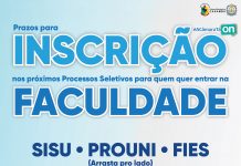 PRAZOS PARA INSCRIÇÕES SISU, PROUNI E FIES