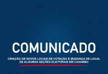CRIAÇÃO DE NOVOS LOCAIS DE VOTAÇÃO E MUDANÇA DE LOCAL DE ALGUMAS SEÇÕES ELEITORAIS EM CAXAMBU